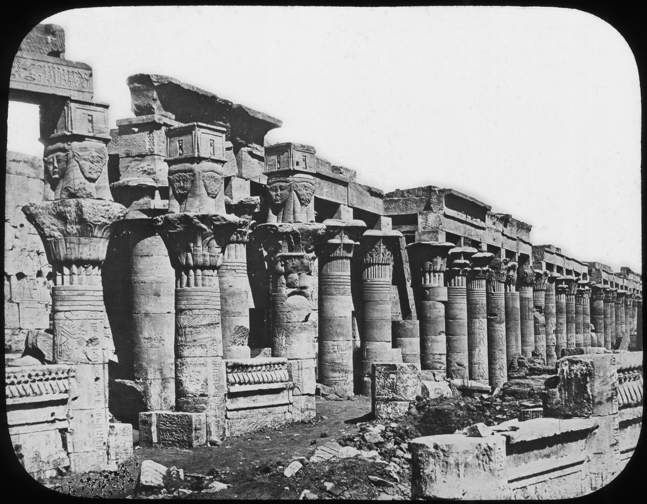 Colonnade, Philae Temple, Egypt, c1890 by Newton and Co