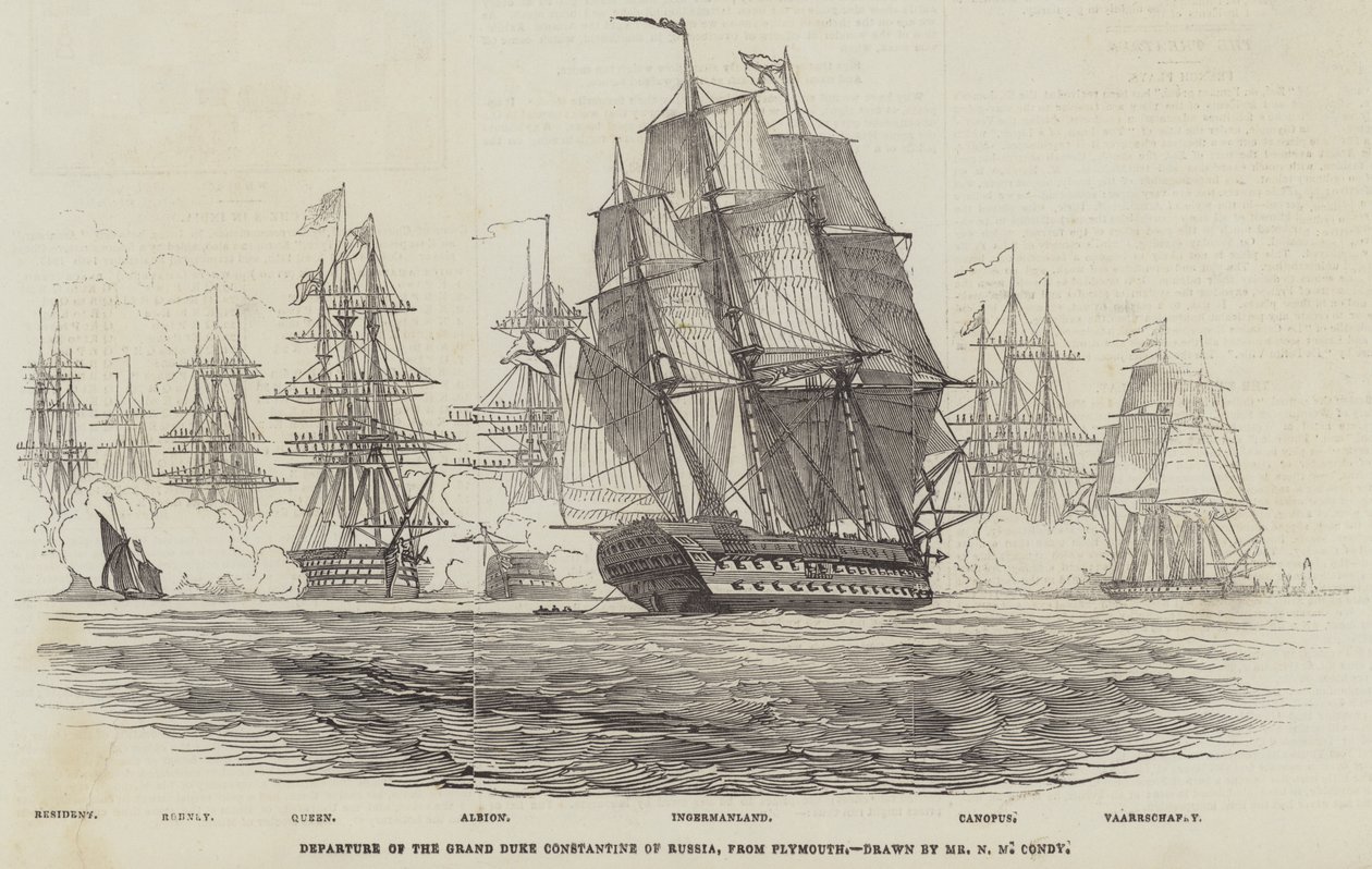 Departure of the Grand Duke Constantine of Russia, from Plymouth by Nicholas Matthews Condy