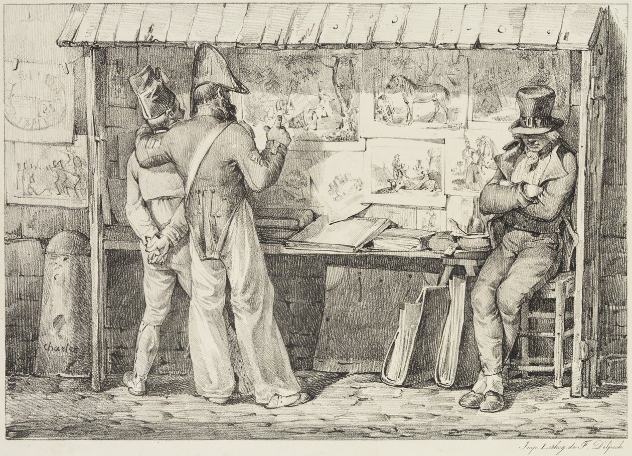 Le marchand de dessins lithographiques, between 1818 and 1819 by Nicolas Toussaint Charlet