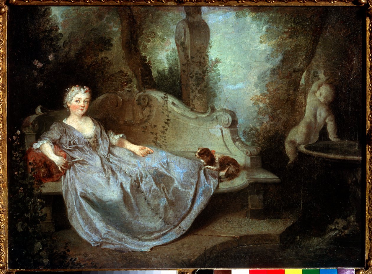 A Lady in a Garden, 18th century by Nicolas Lancret