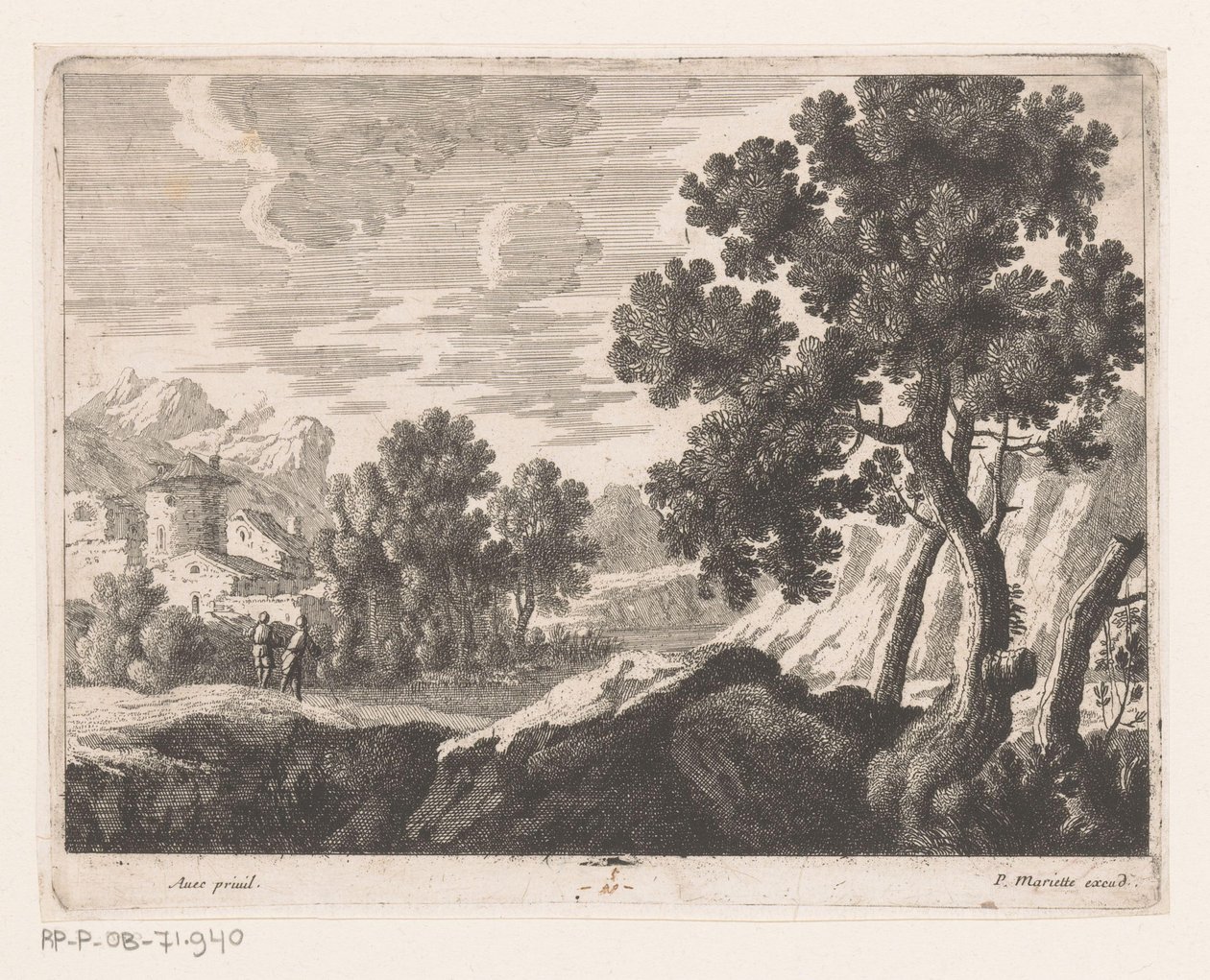 Landscape with Two Walkers by Nicolas Perelle