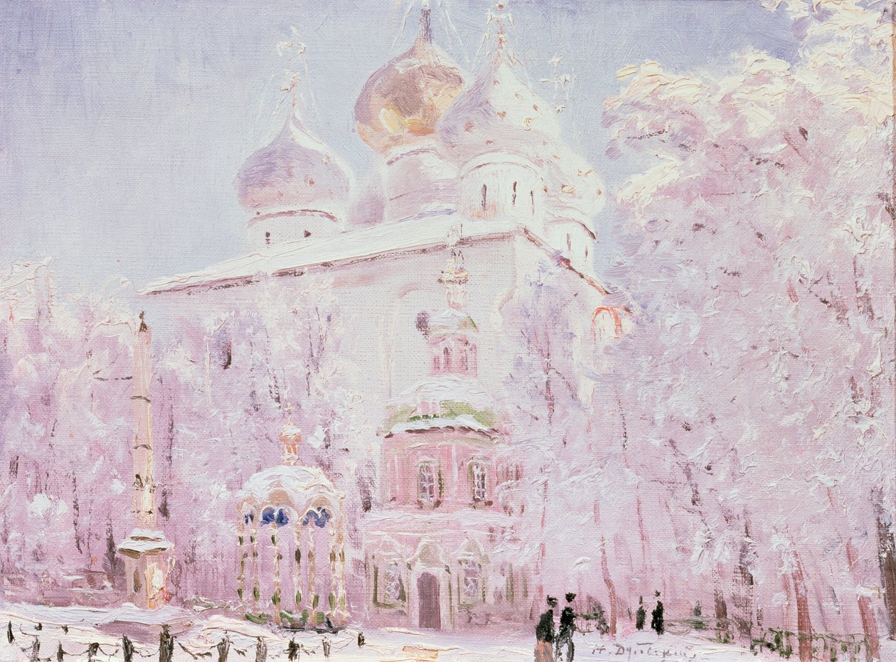 Winter in the Trinity-St. Sergius Lavra in Sergiyev Posad, c.1910 by Nikolay Nikanorovich Dubovskoy