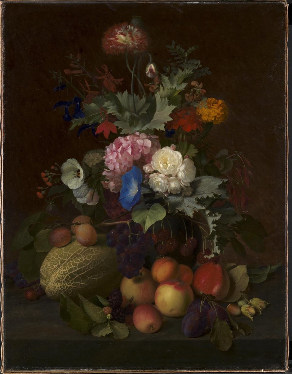 Still Life with Fruit and Flowers by O.D. Ottesen