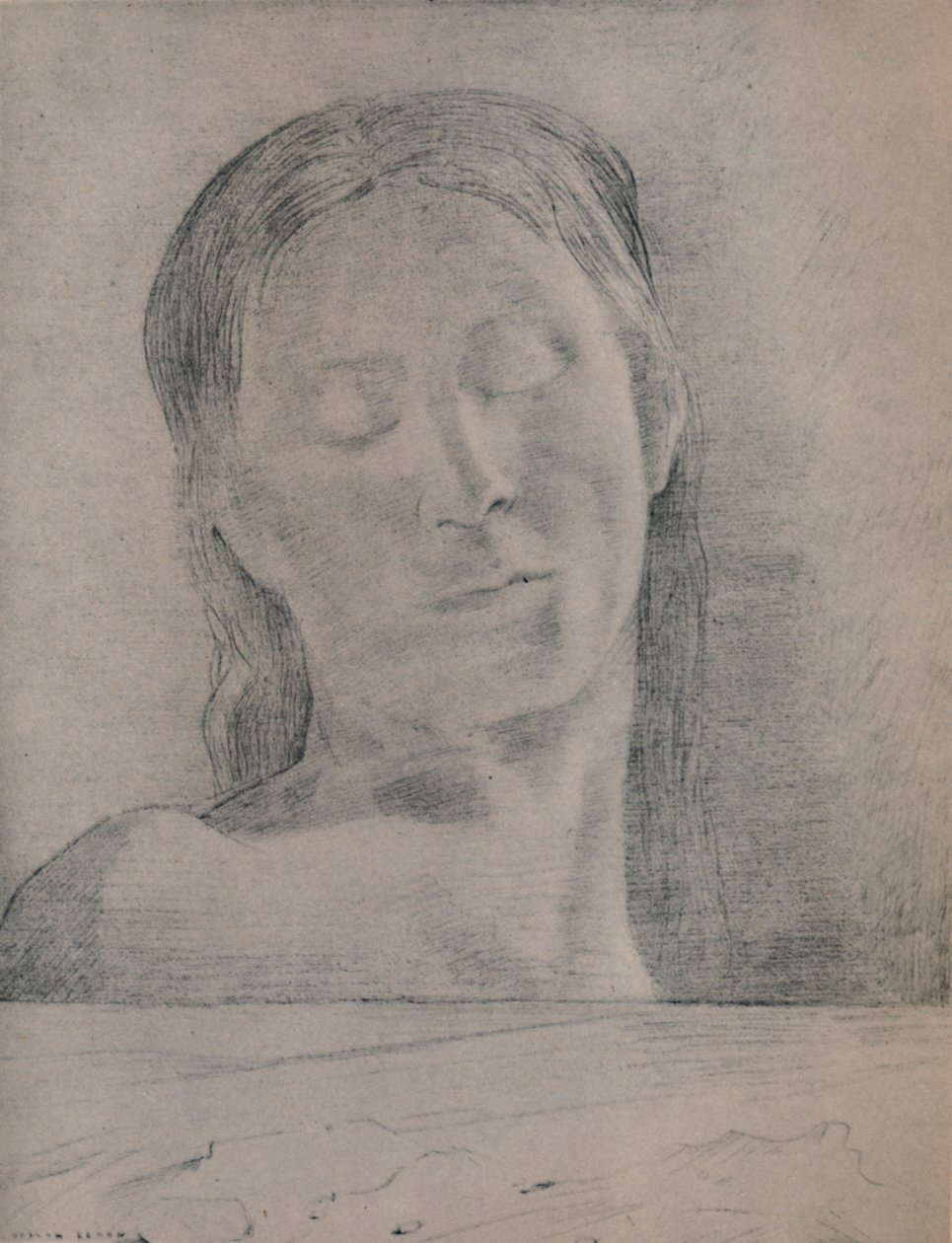 Closed Eyes by Odilon Redon