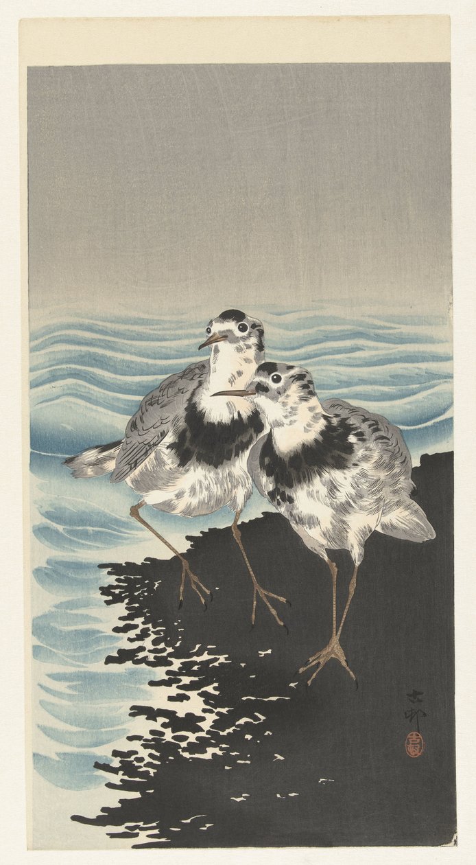 Great Knot Sandpipers by Ohara Koson