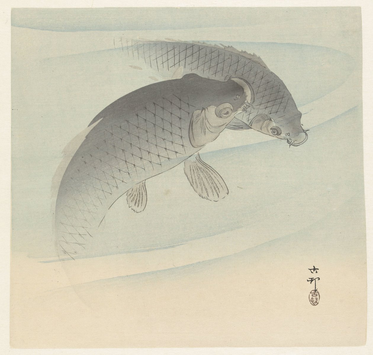 Two Carps by Ohara Koson