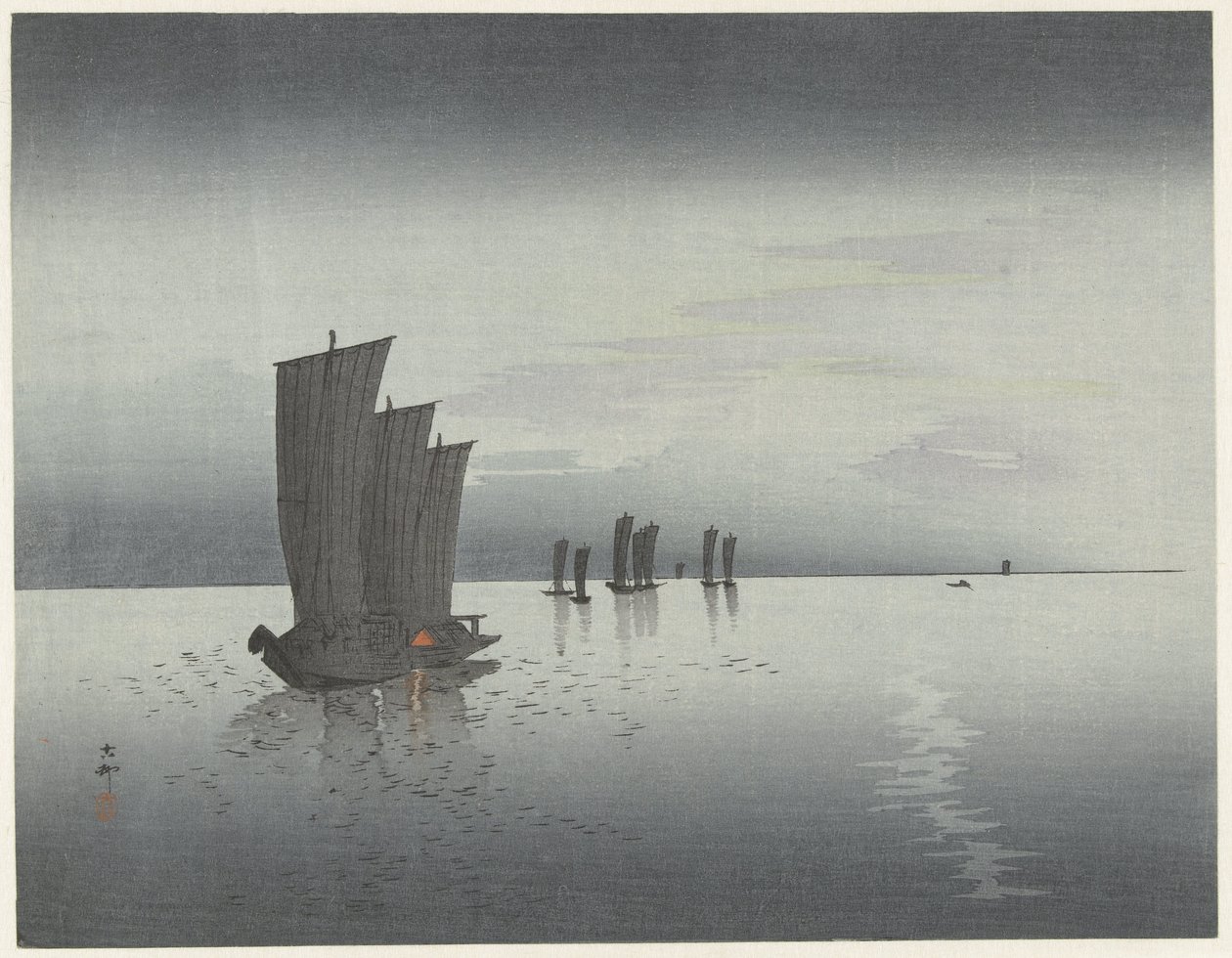 Fishing Boats by Ohara Koson