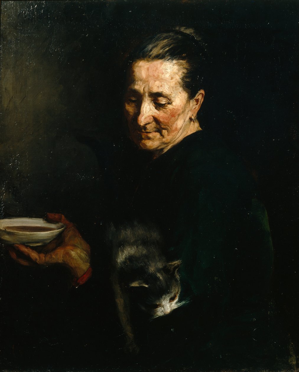 Woman with a Cat by Olav Rusti