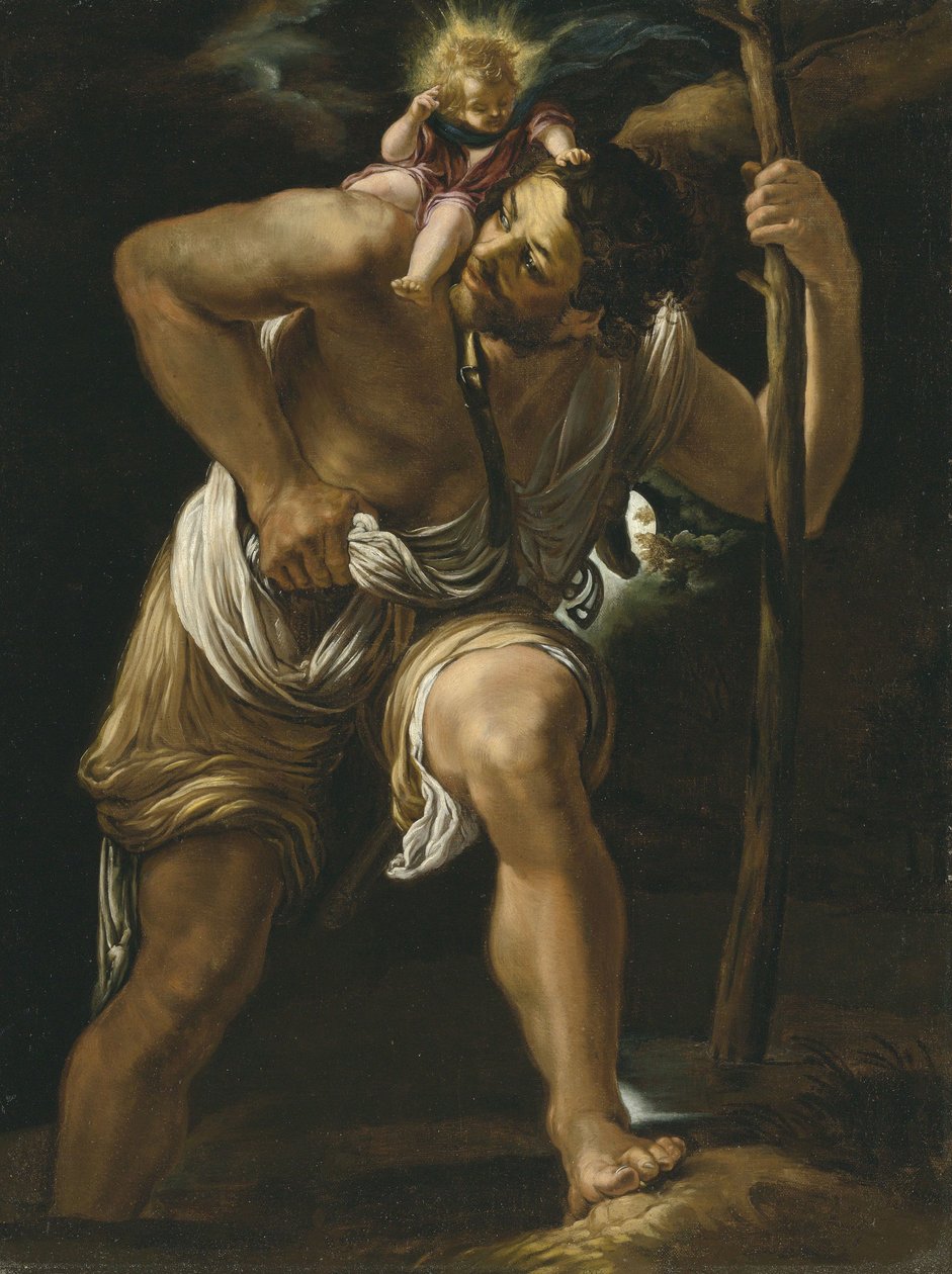 Saint Christopher Carrying the Infant Christ by Orazio Borgianni