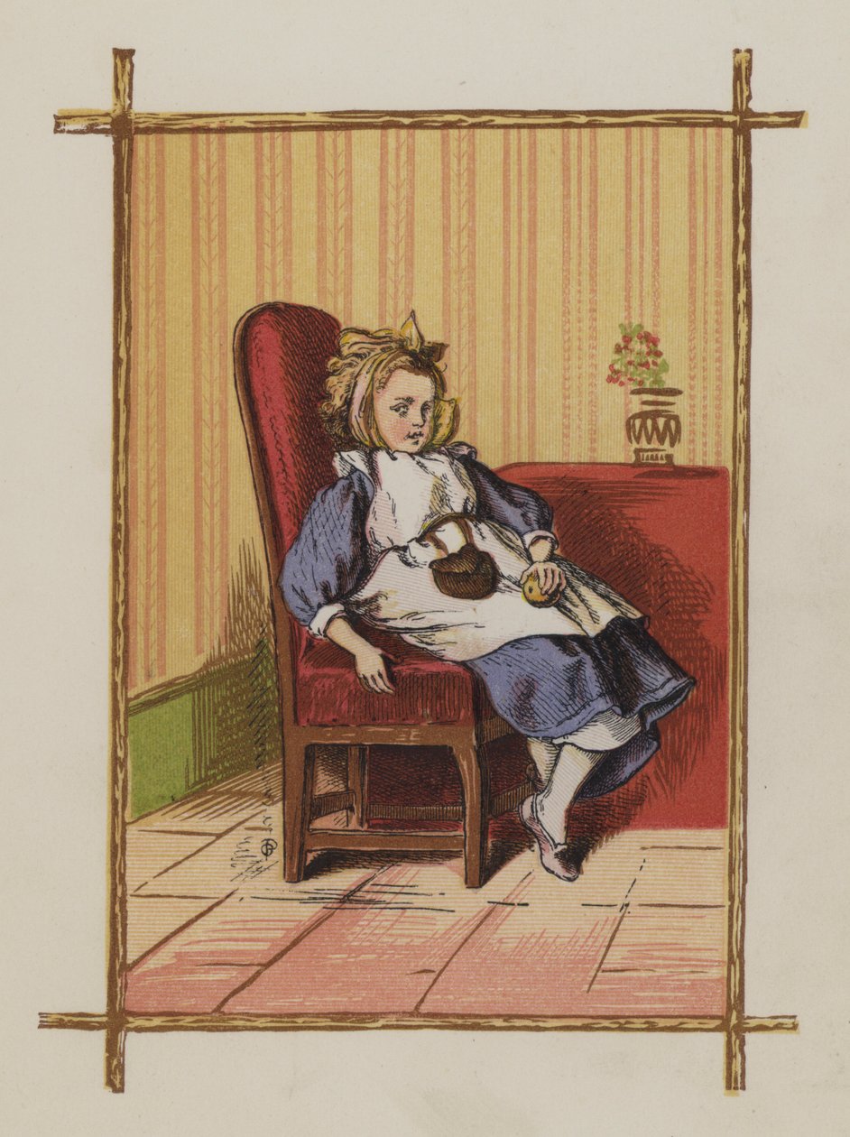 Girl sitting on a chair by Oskar Pletsch