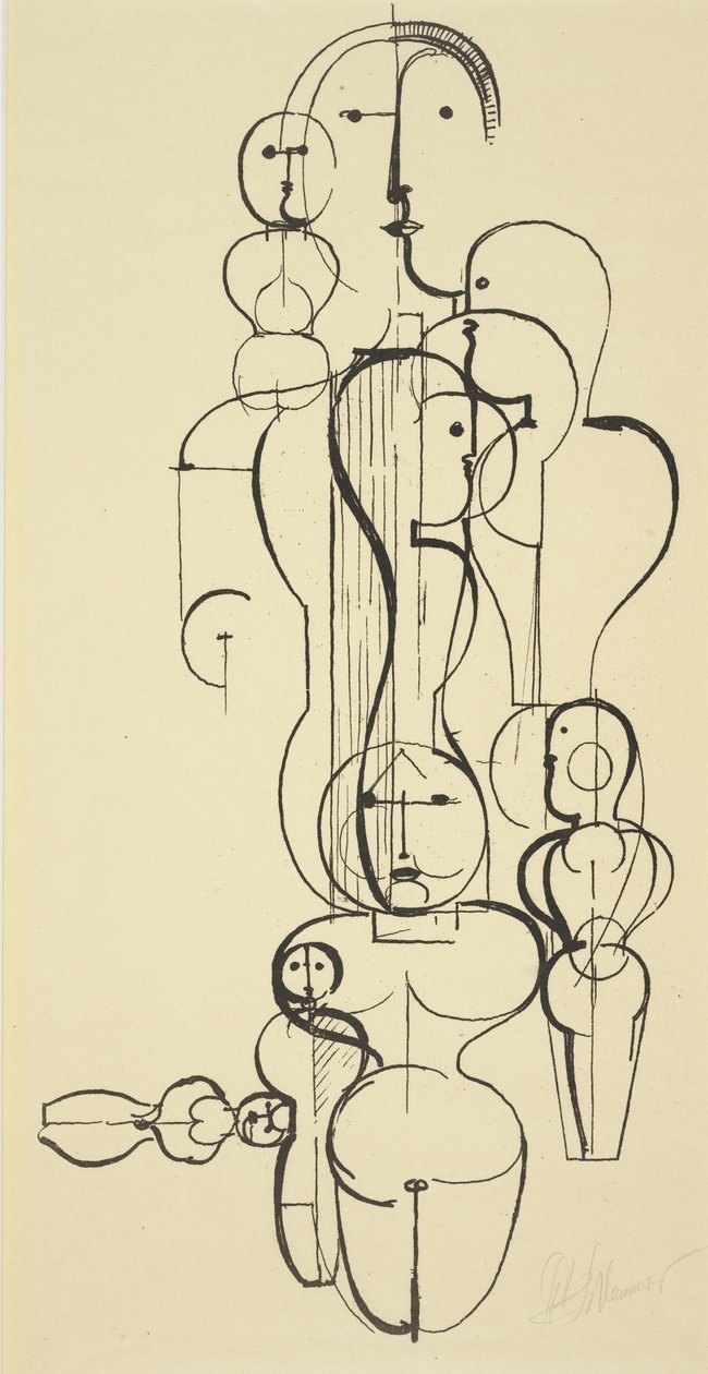 Figural Plan K 1 by Oskar Schlemmer