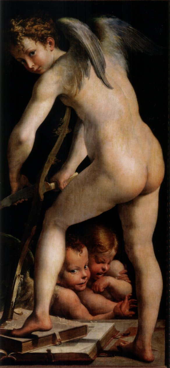 Cupid Making the Bow by Parmigianino
