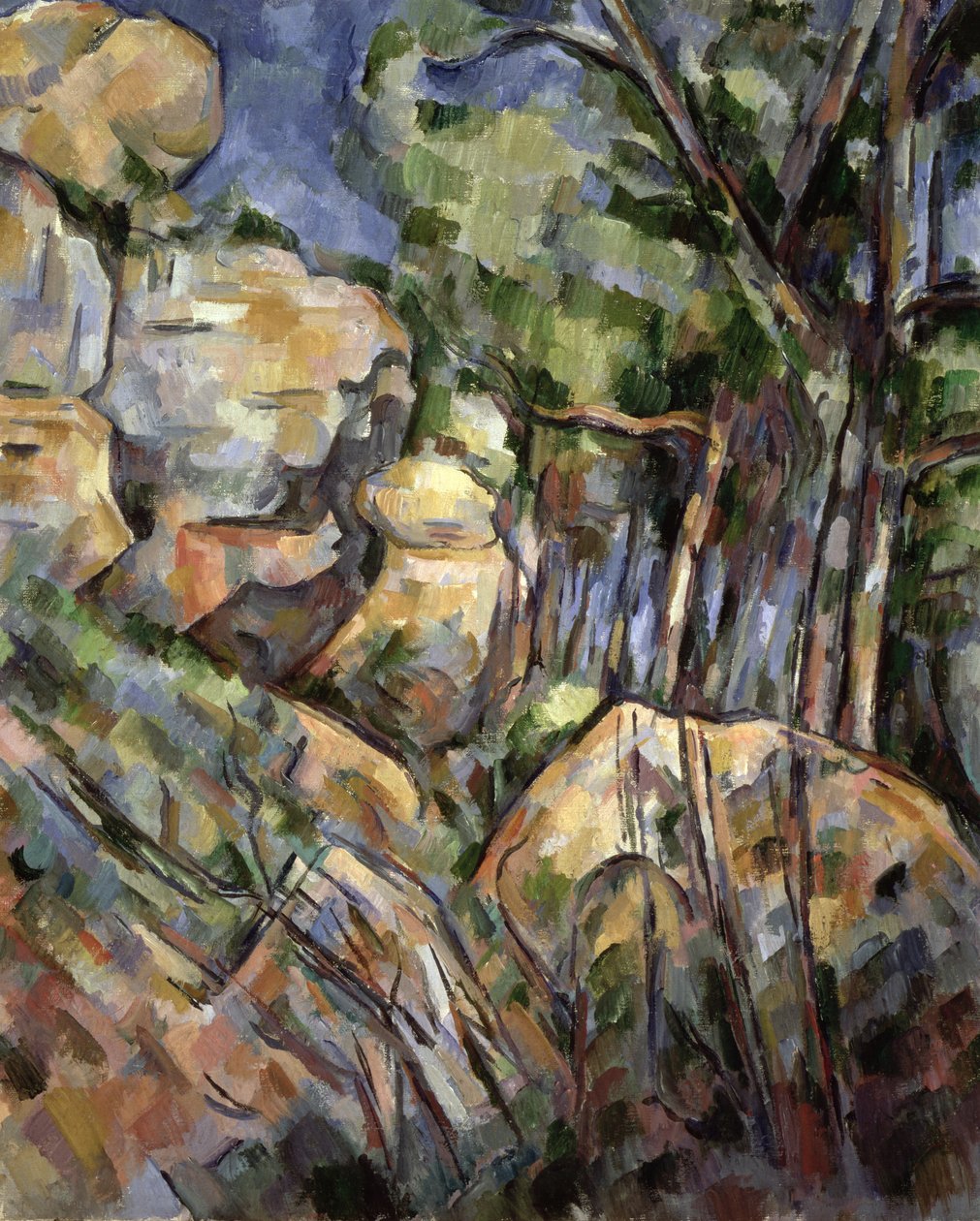 Rocks Near the Caves Below the Chateau Noir by Paul Cézanne