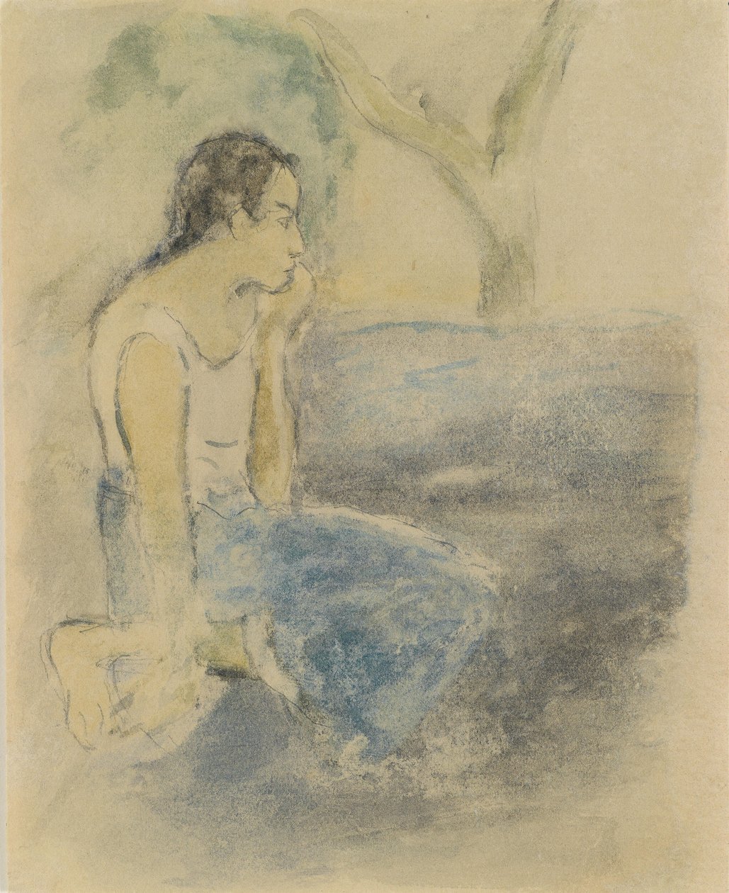 Seated Tahitian by Paul Gauguin