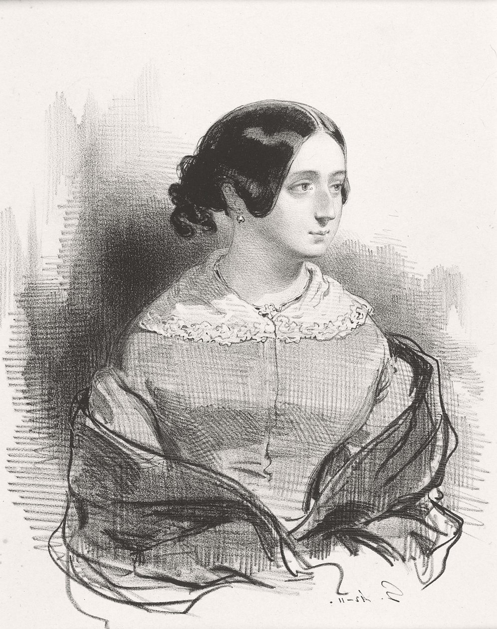 Mme. Montigny, 1842 by Paul Gavarni