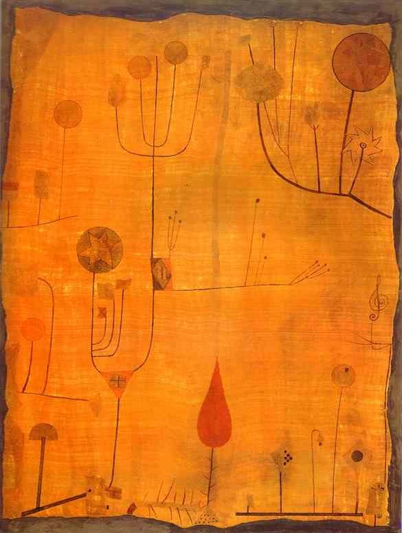 Fruits on Red by Paul Klee
