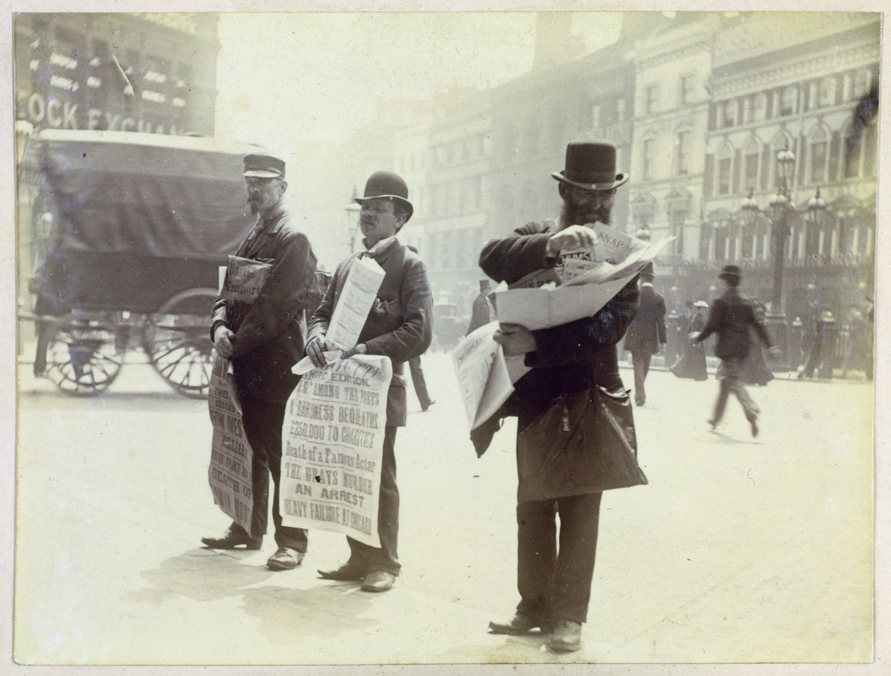 Newspaper Vendors, Ludgate Circus, 1893 by Paul Martin