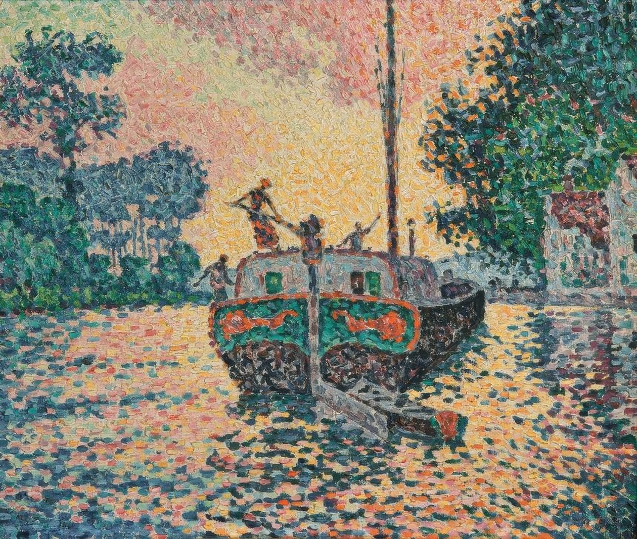 The Barge, Samois by Paul Signac