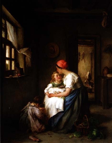 Motherly Cares, 1864 by Paul Soyer