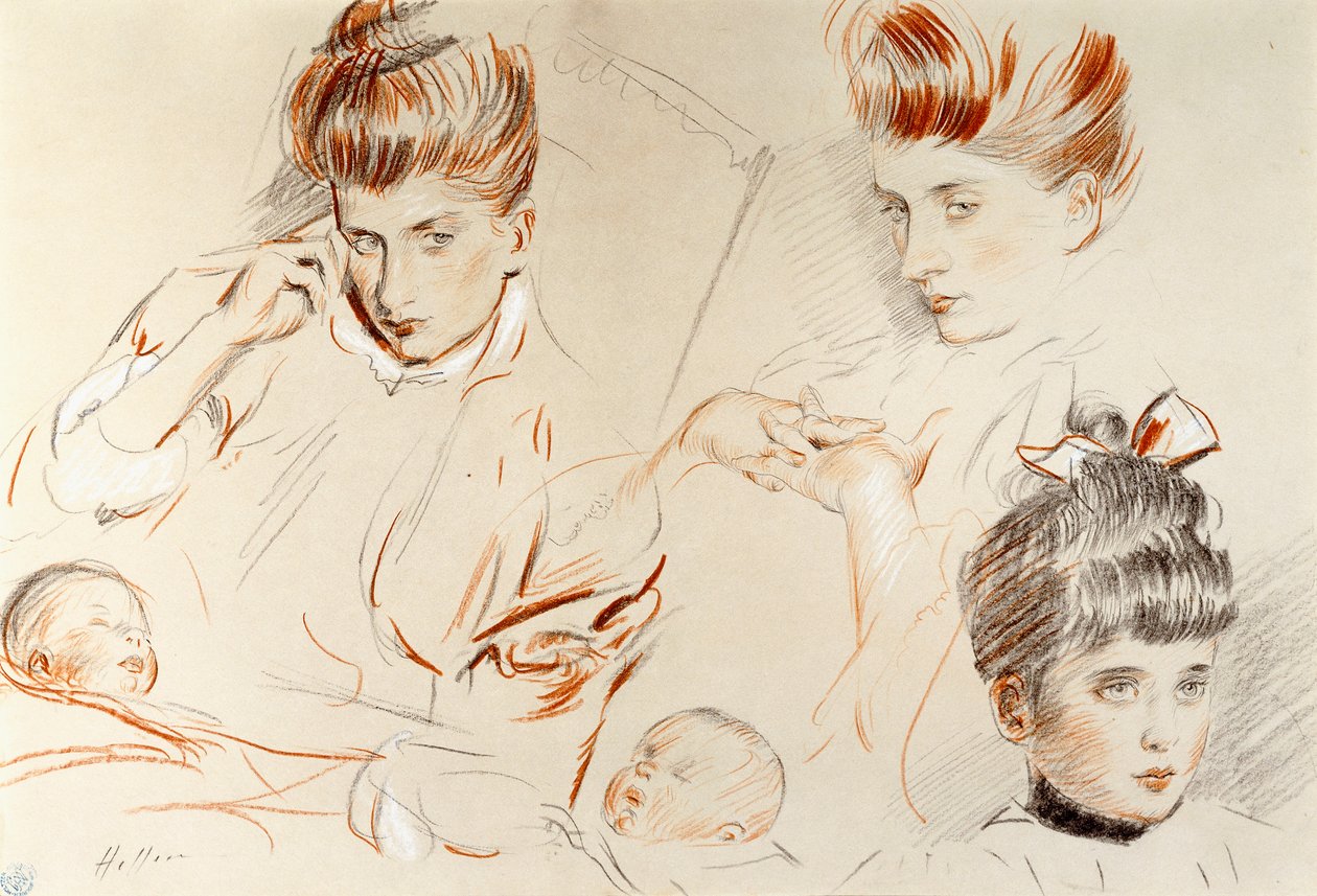 Sketches of Mme by Paul Cesar Helleu