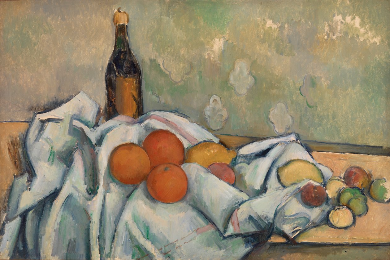 Bottle and Fruits by Paul Cézanne