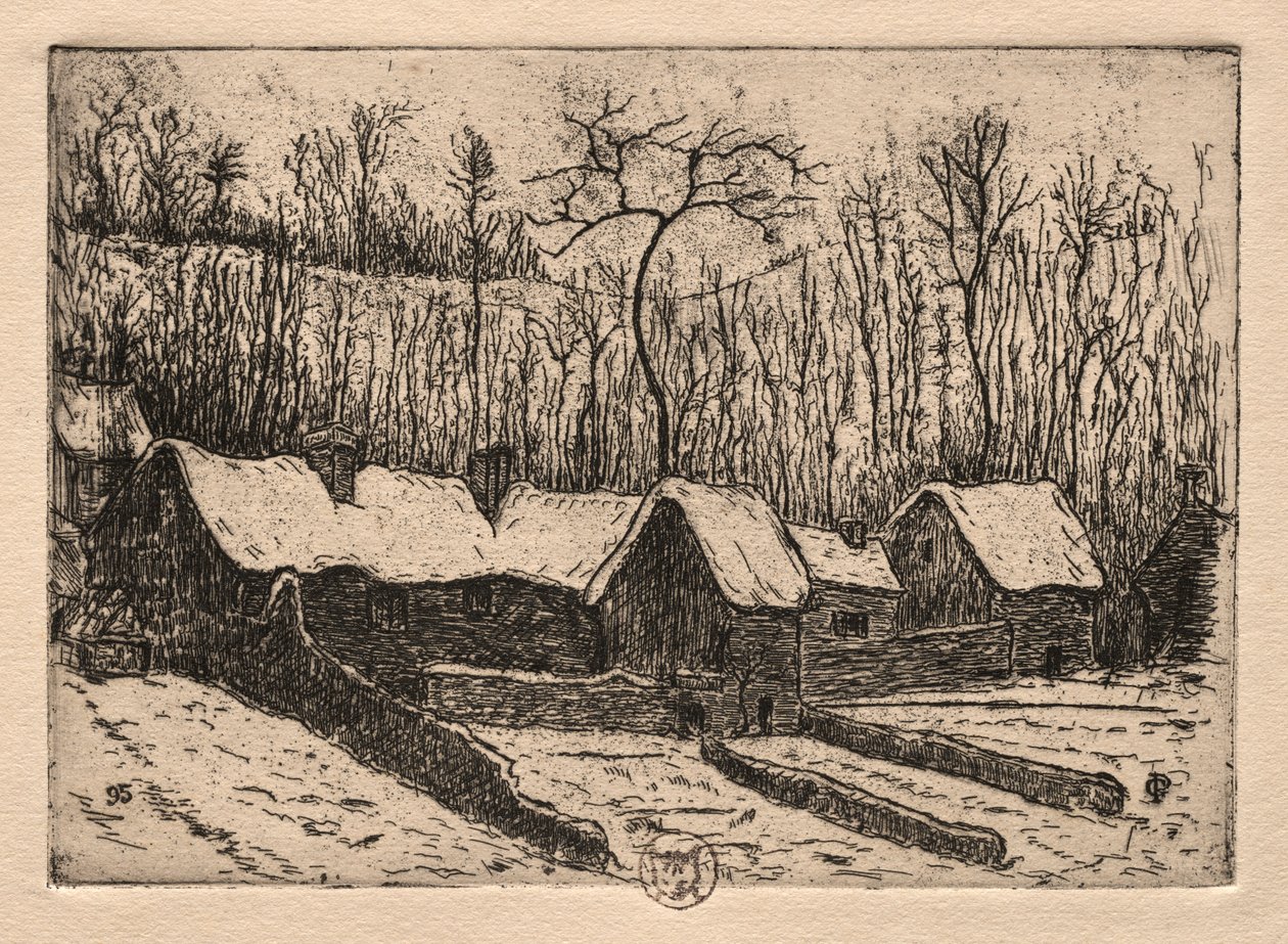 Six Etchings: The Thatched Bakery, Auvers by Paul Gachet