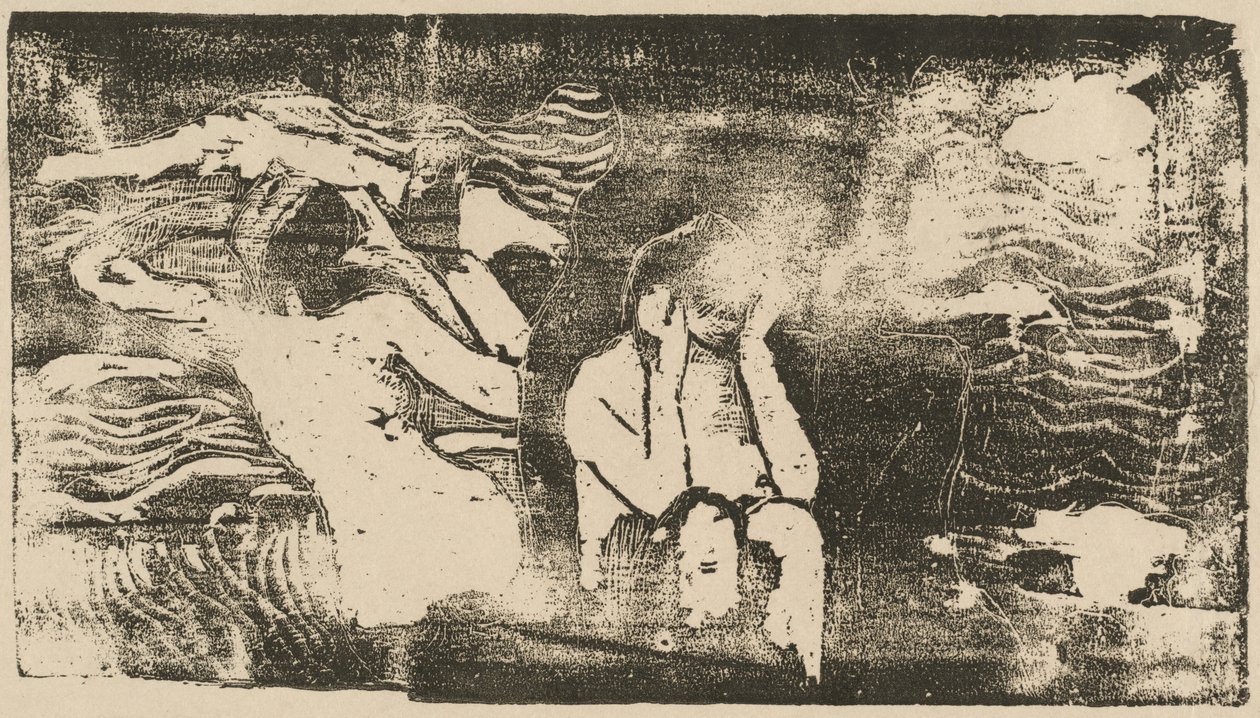 At the Black Rocks by Paul Gauguin