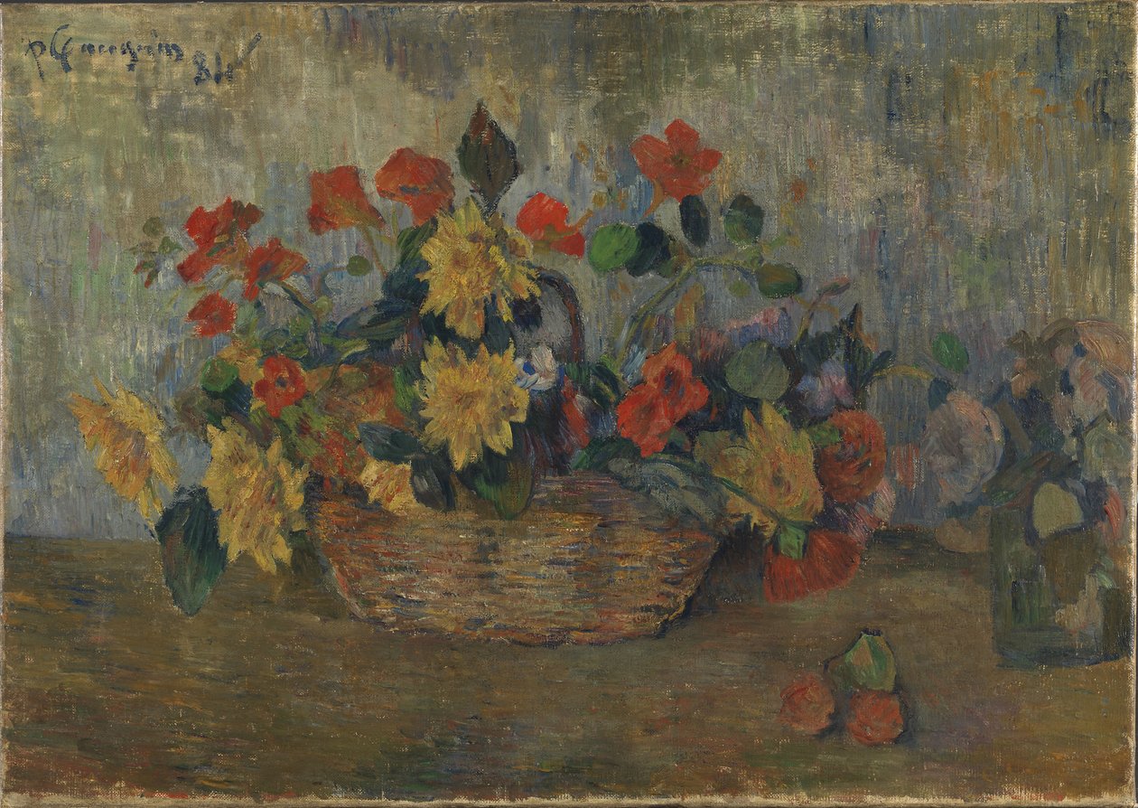 Basket with Flowers by Paul Gauguin