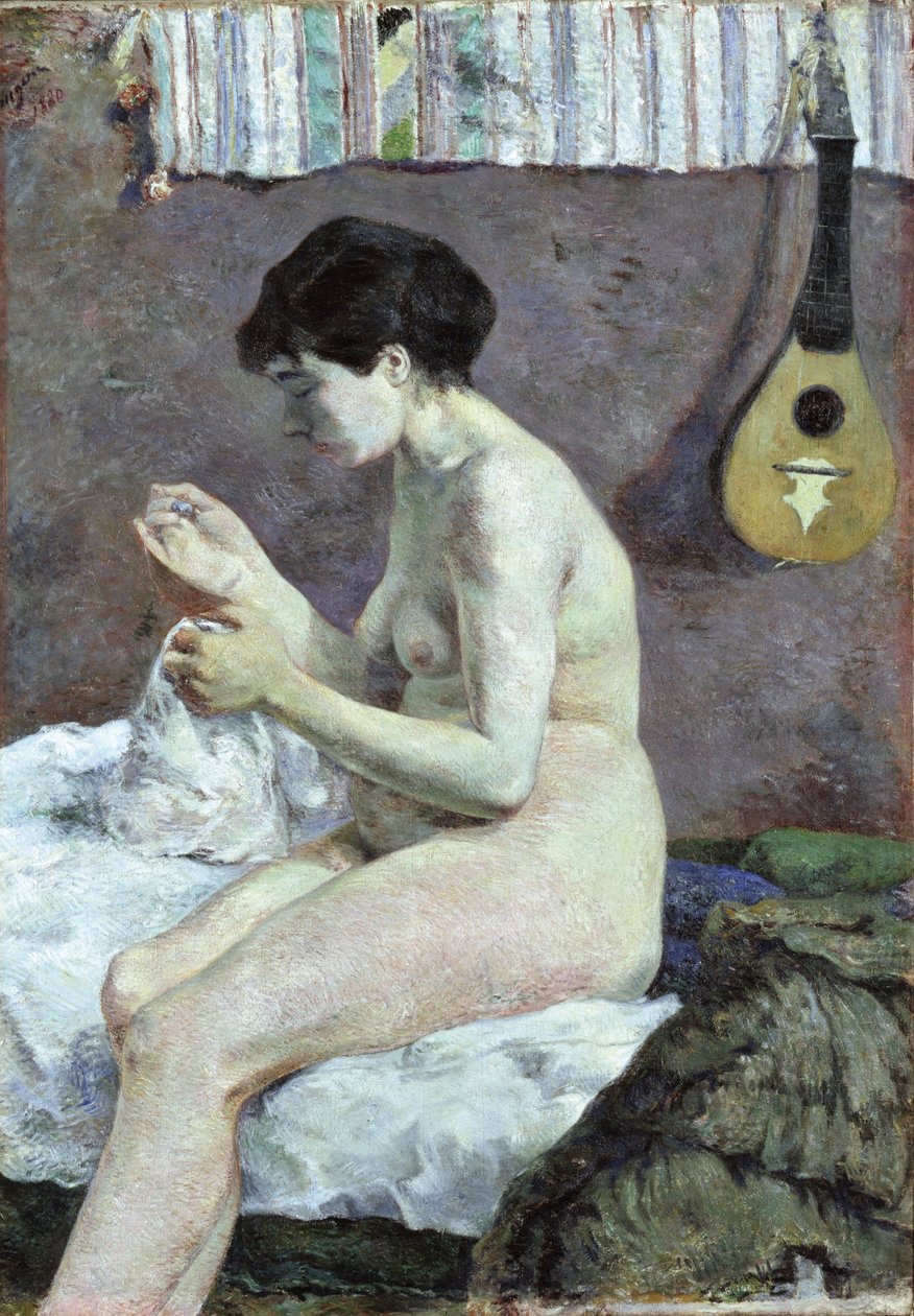 Study of a Nude Suzanne Sewing by Paul Gauguin