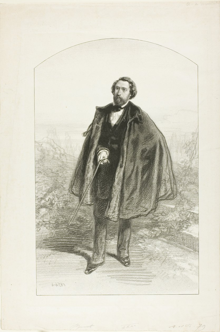 Alfred de Musset by Paul Gavarni