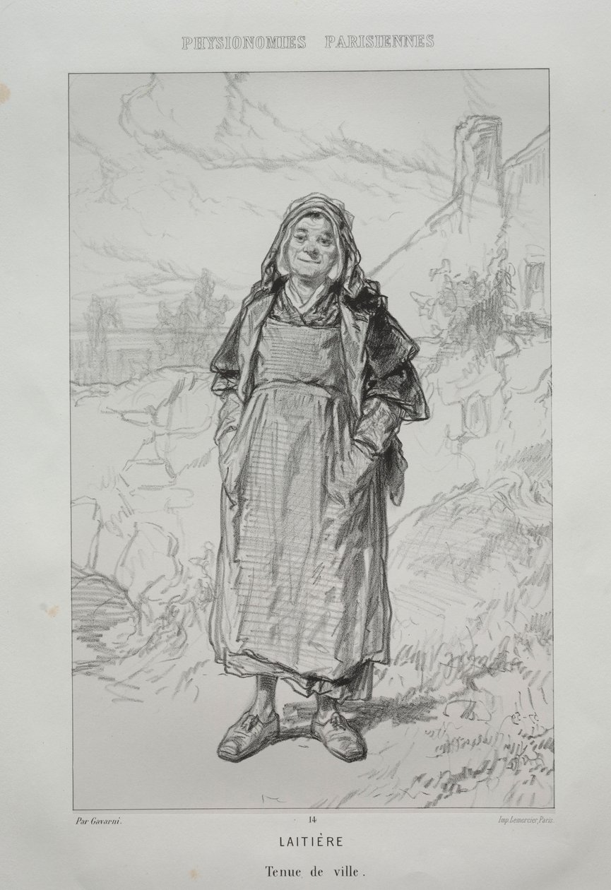 Milkmaid by Paul Gavarni