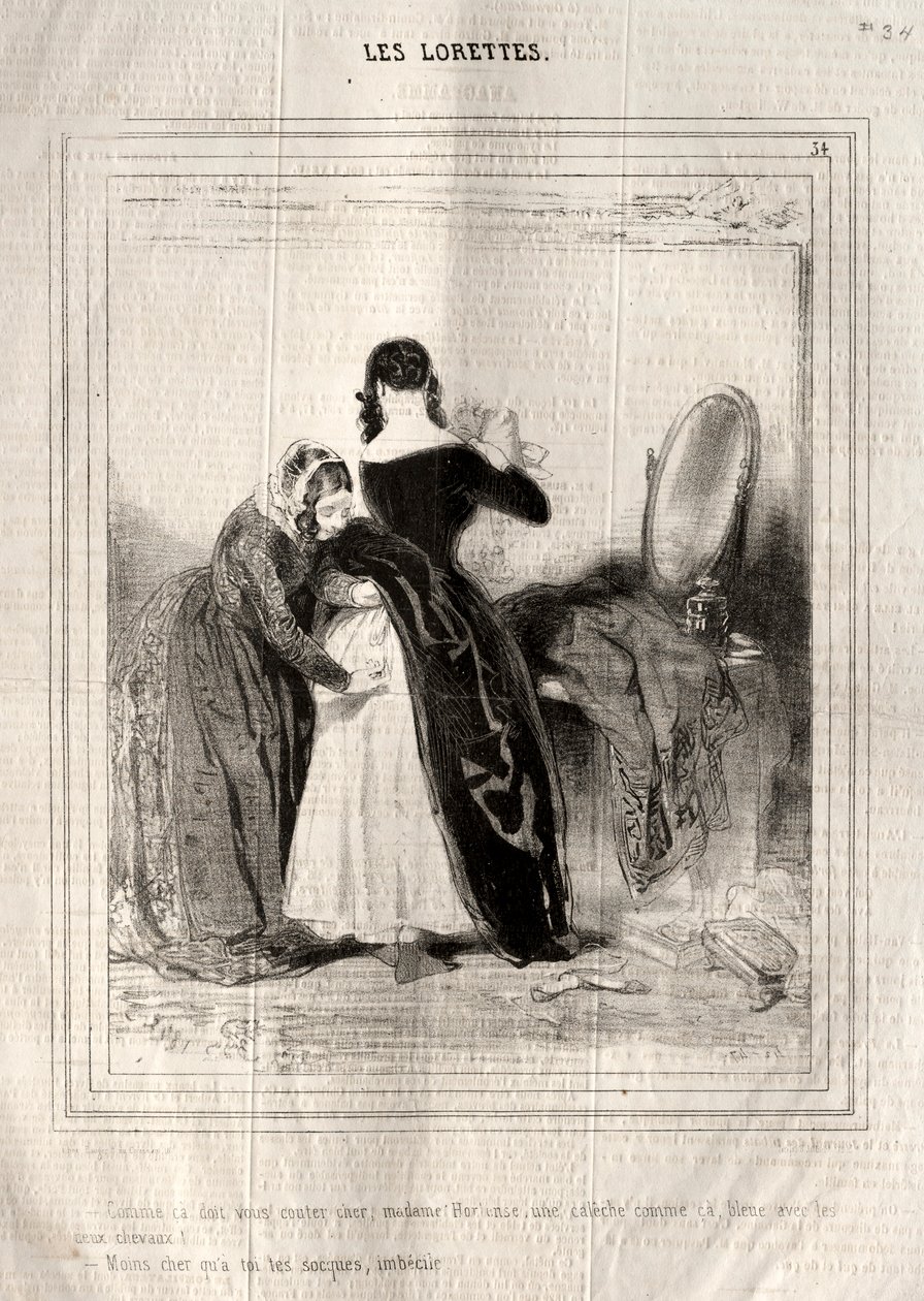 Les Lorettes, 1842 by Paul Gavarni