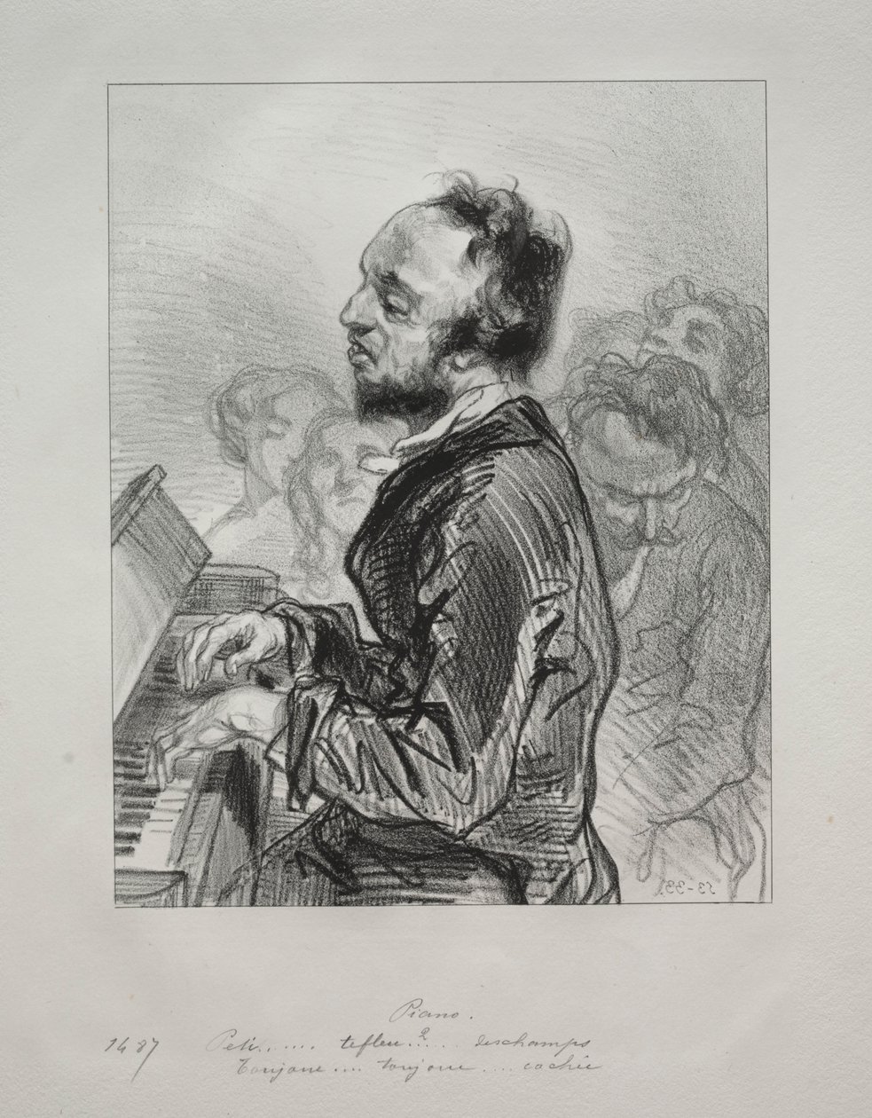 Piano, 1853 by Paul Gavarni