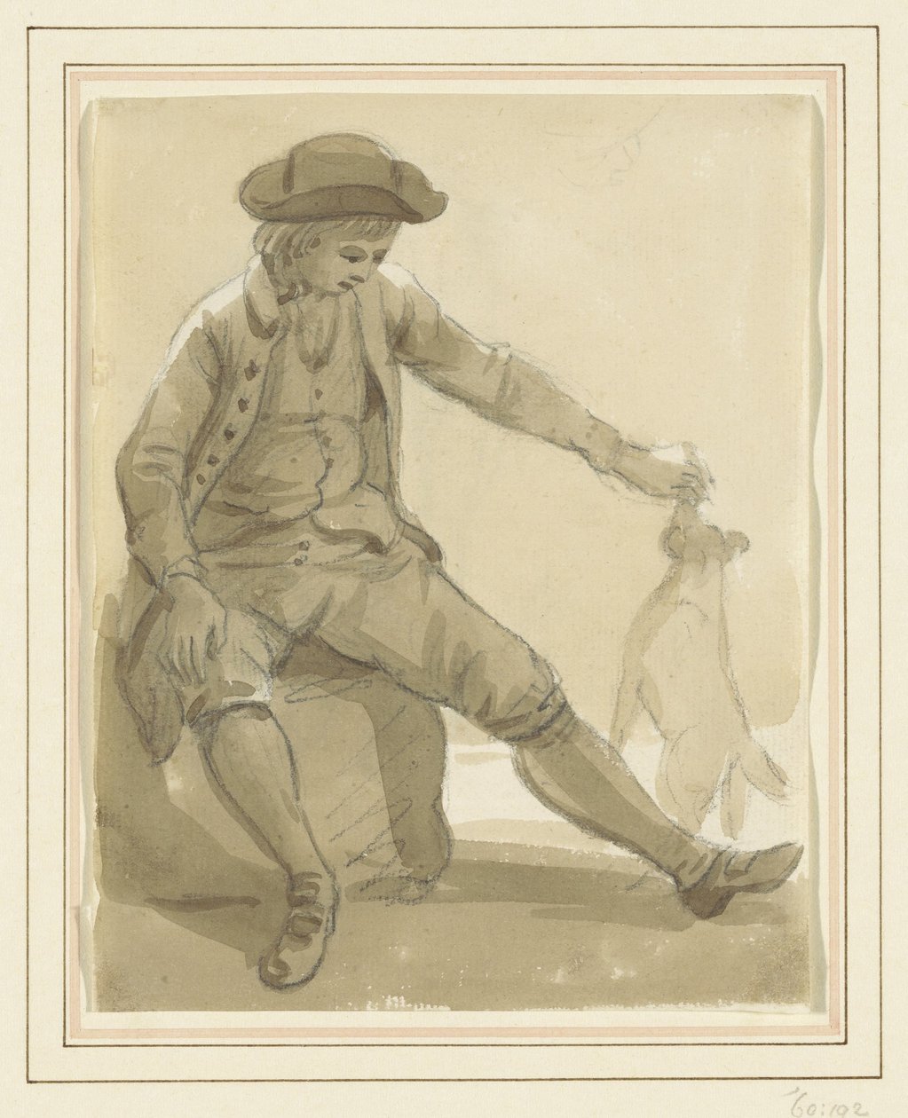 Boy Playing with a Dog by Paul Sandby
