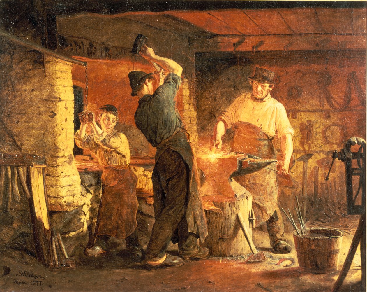The Forge by Peder Severin Krøyer