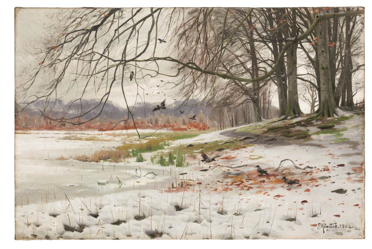 Snowy Landscape by Peder Monsted