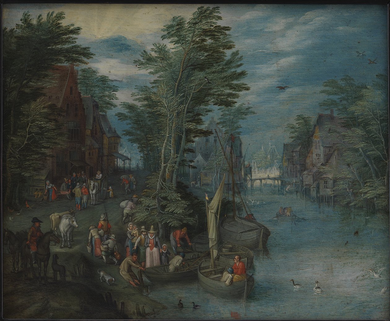 Village at a River by Peeter Gijsels