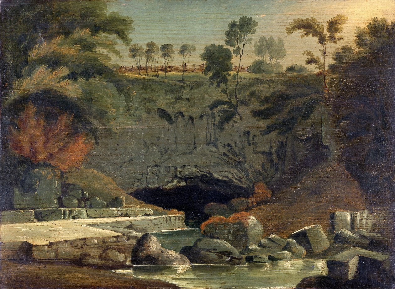 Porth-yr-Ogof, Brecknockshire, 1819 by Penry Williams