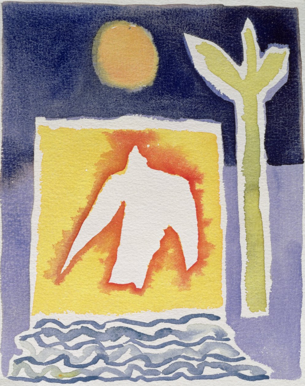 Tree, Sun and Rising Bird, 1989 by Peter Davidson