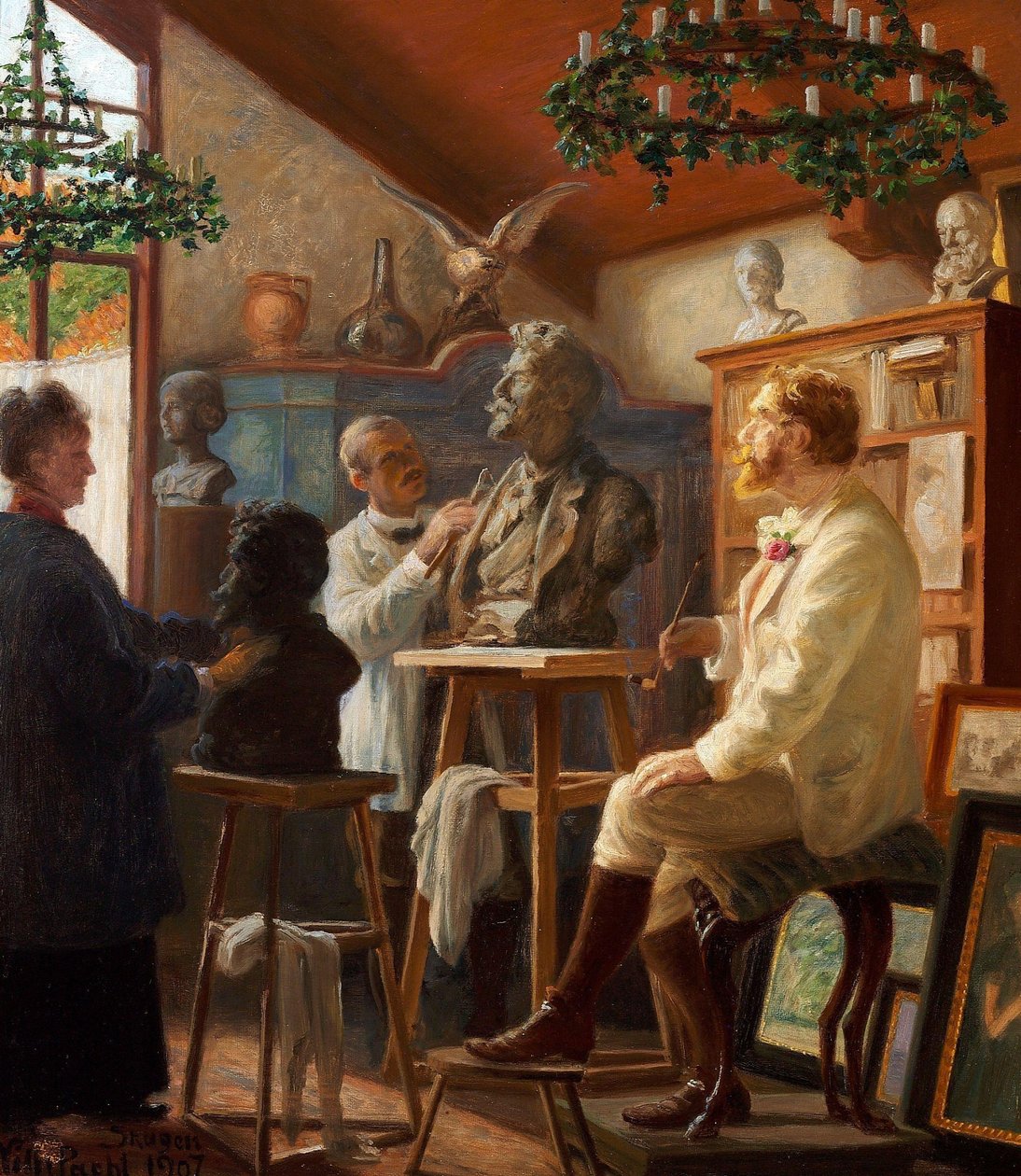 The Painter Krøyer Modeling in His Studio in Skagen by Peder Severin Krøyer