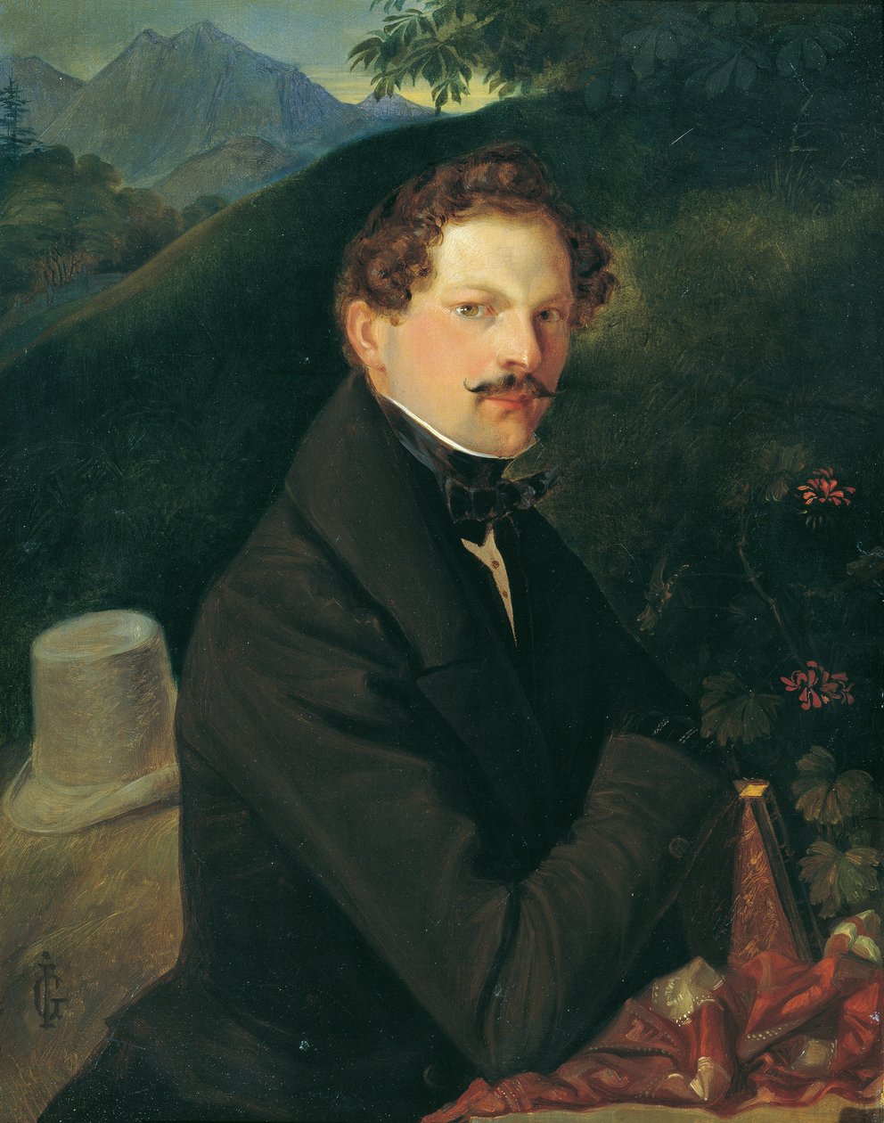 Portrait of a Gentleman in a Landscape by Peter Johann Nepomuk Geiger