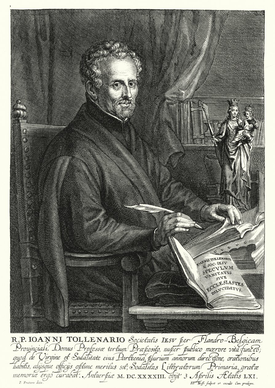 Jan de Toolenaere, Flemish Jesuit (engraving) by Philip (after) Fruytiers