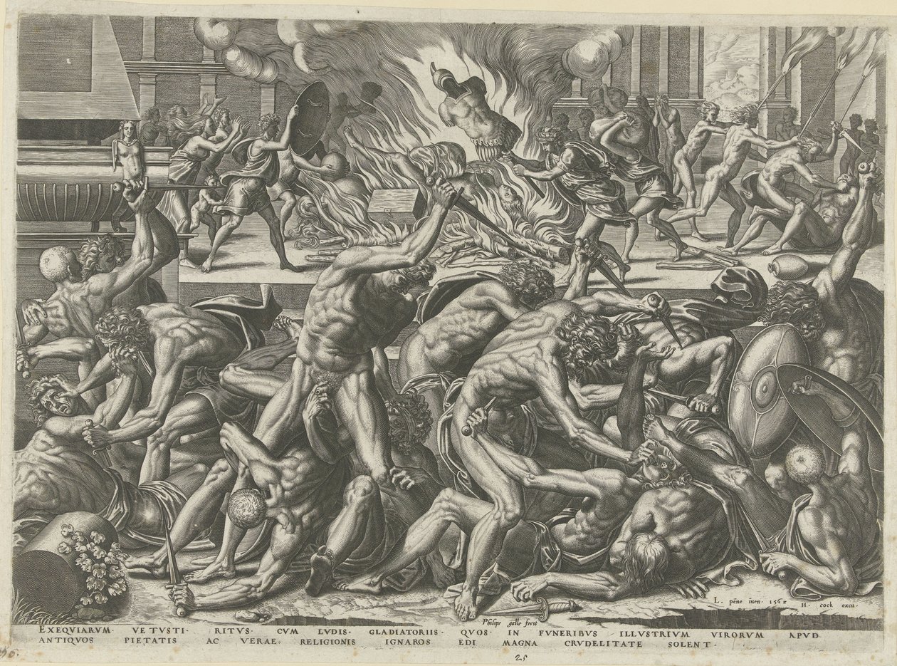 Gladiator Fight by Philips Galle