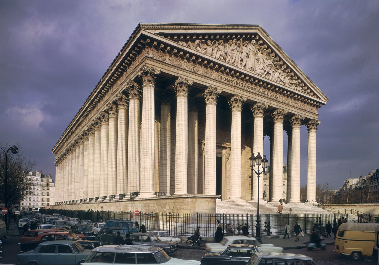 View of the Facade of La Madeleine, Built 1806-42 by Pierre Alexandre Vignon