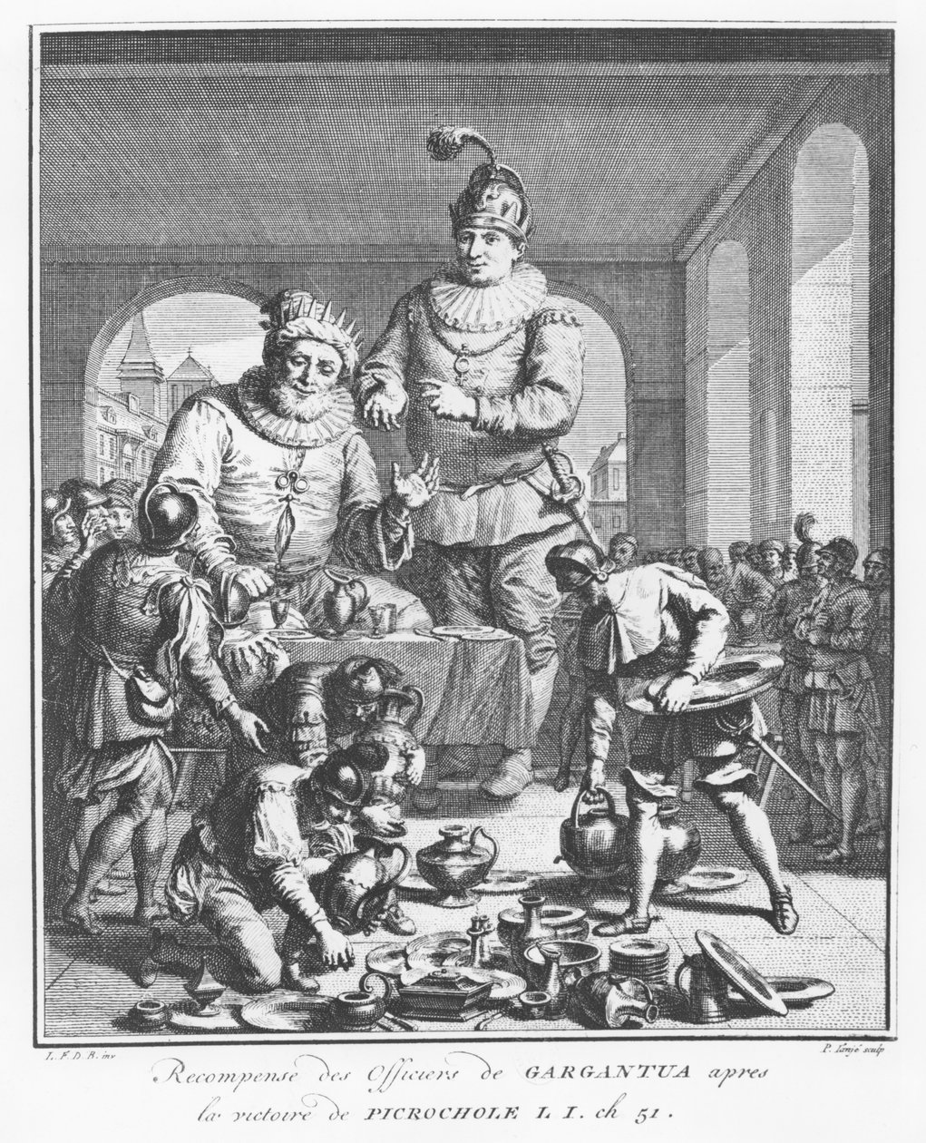 Gargantua Rewarding Officers after the Victory of Picrochole, Illustration from 