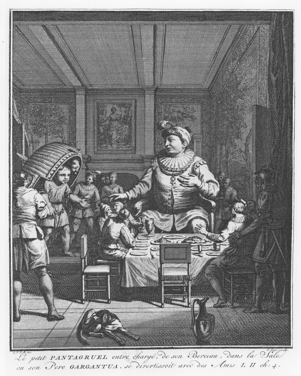 Gargantua Sees His Son Pantagruel Carrying His Crib, Illustration from 