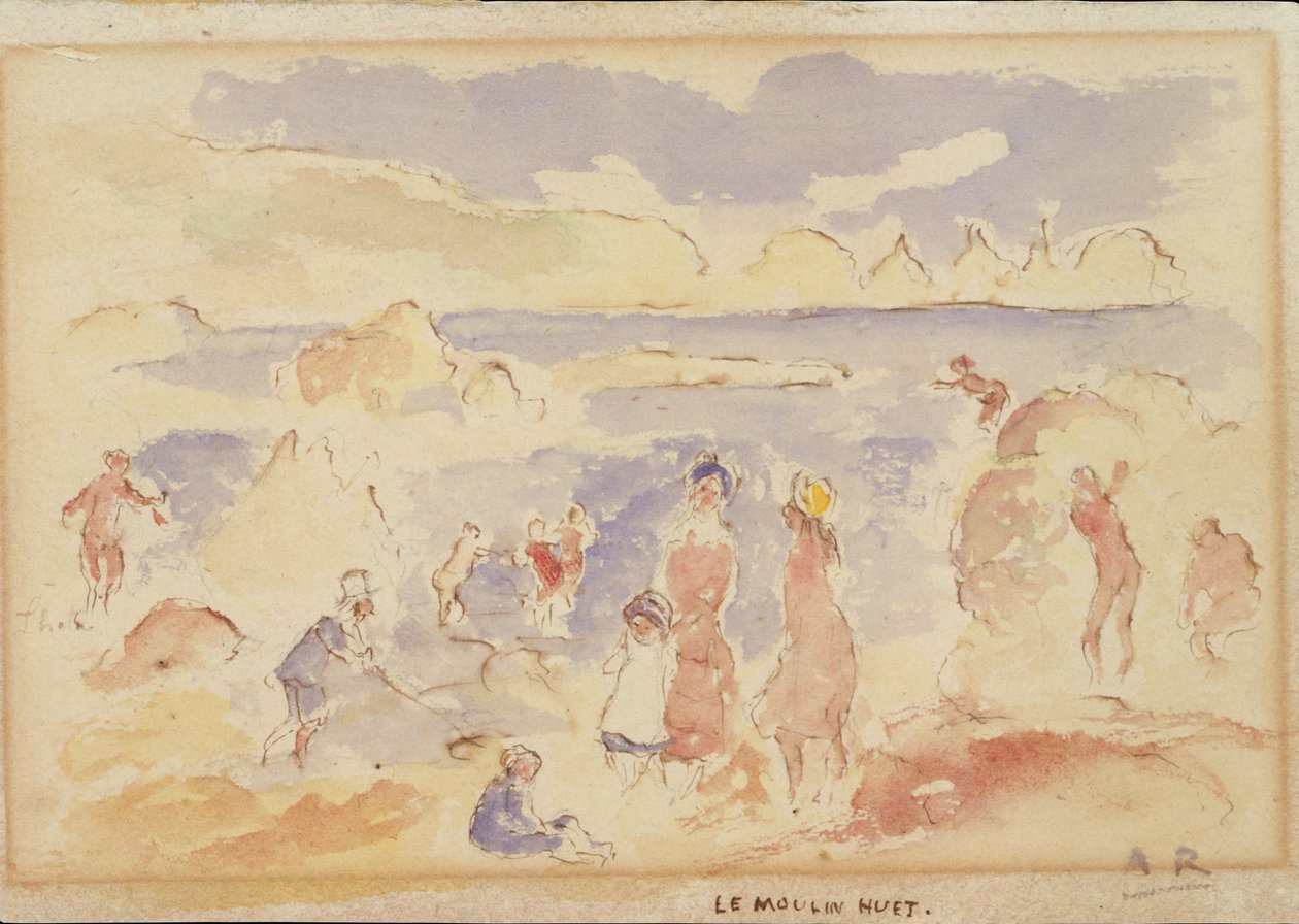 Beach Scene by Pierre Auguste Renoir