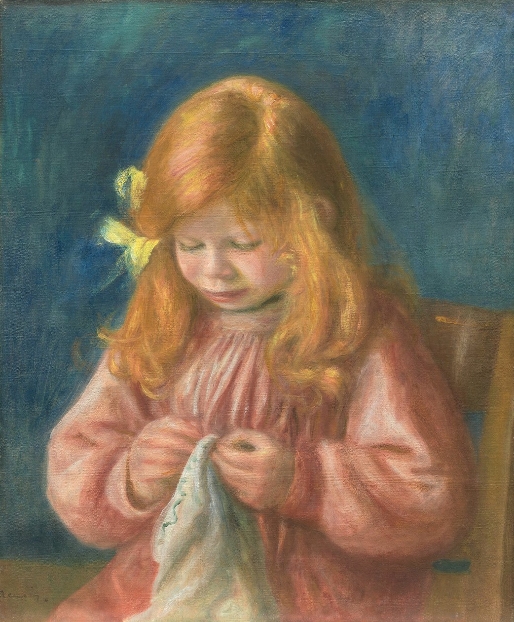 Jean Renoir Sewing by Pierre Auguste Renoir