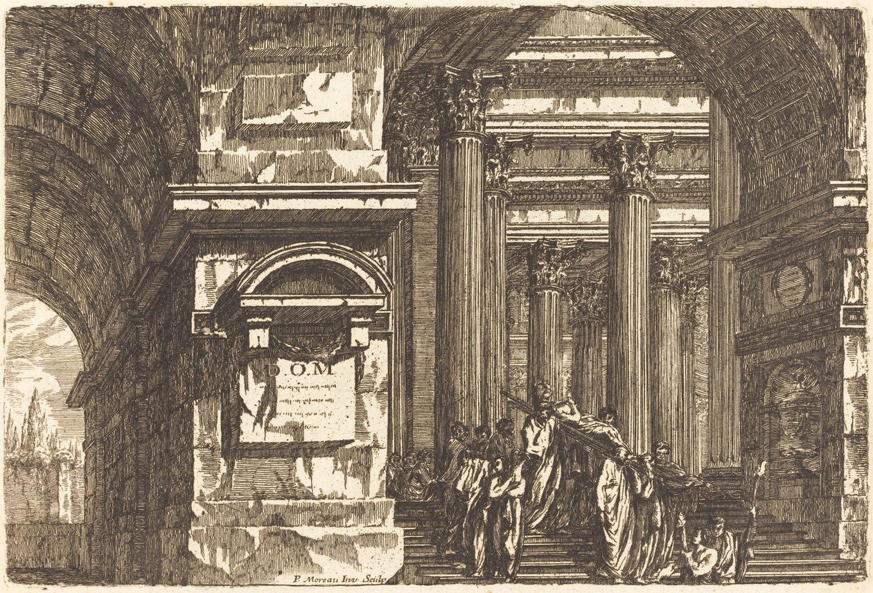 The Entrance of a Temple by Pierre Moreau