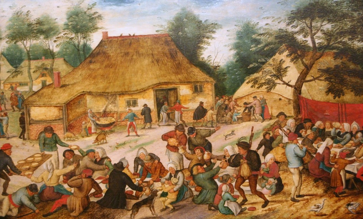 Wedding Feast for a Peasant House by Pieter Brueghel the Younger